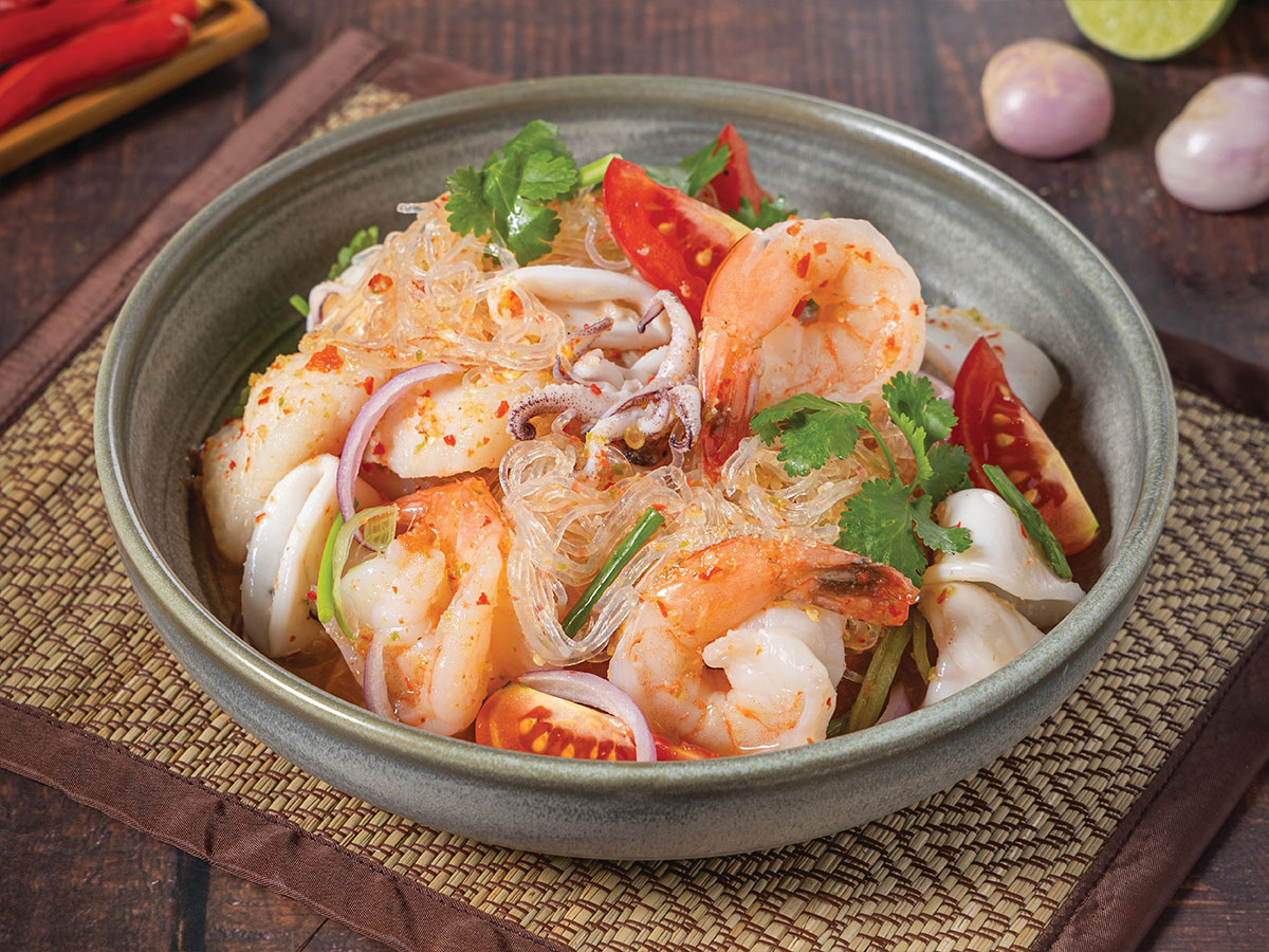 ยำวุ้นเส้นทะเลSpicy Glass Noodles Salad with Assorted Seafood